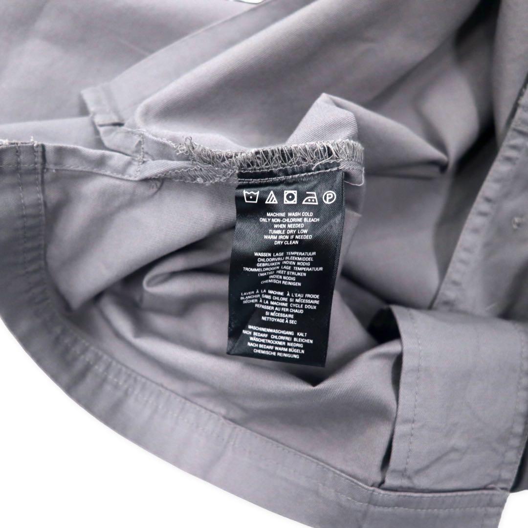 HARLEY DAVIDSON Camicia da lavoro a maniche corte, collo aperto, taglia S, colore grigio, in cotone, con logo ricamato sul retro
