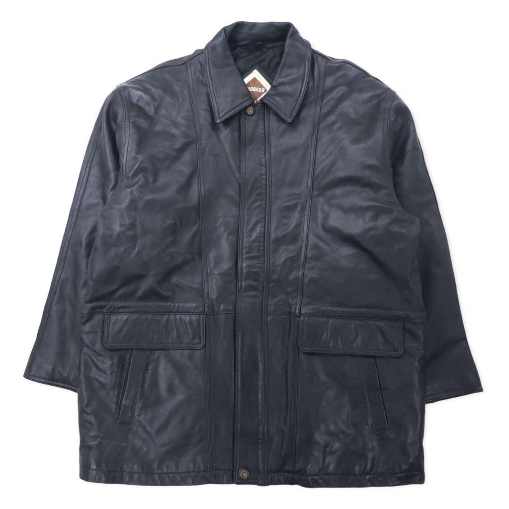LMOGESS Car coat in pelle di agnello, 3L, nero, pelle di pecora, fodera trapuntata, coulisse