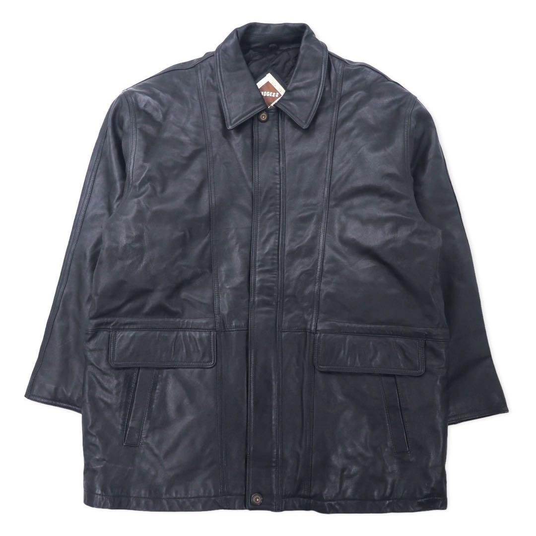 LMOGESS Car coat in pelle di agnello, 3L, nero, pelle di pecora, fodera trapuntata, coulisse
