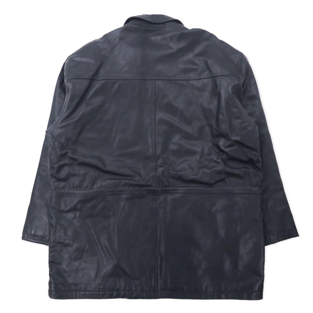 LMOGESS Car coat in pelle di agnello, 3L, nero, pelle di pecora, fodera trapuntata, coulisse