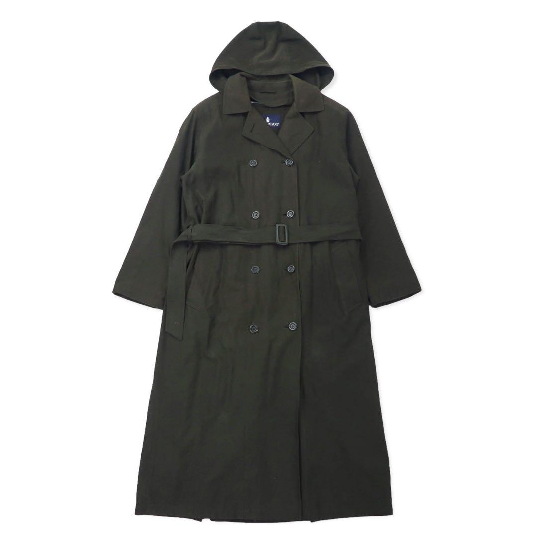 LONDON FOG Trench Coat 10 Marrone Poliestere Cappuccio rimovibile Fodera rimovibile