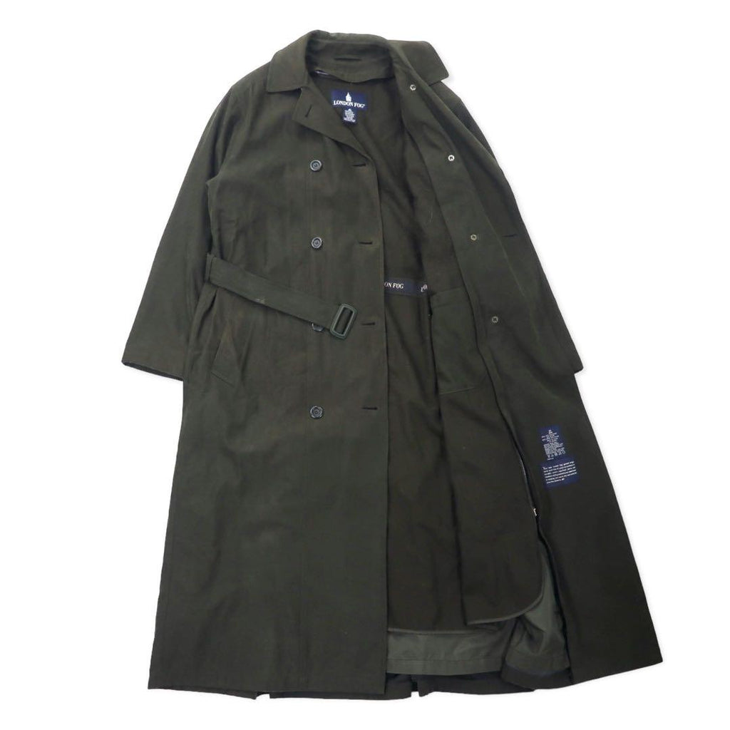LONDON FOG Trench Coat 10 Marrone Poliestere Cappuccio rimovibile Fodera rimovibile