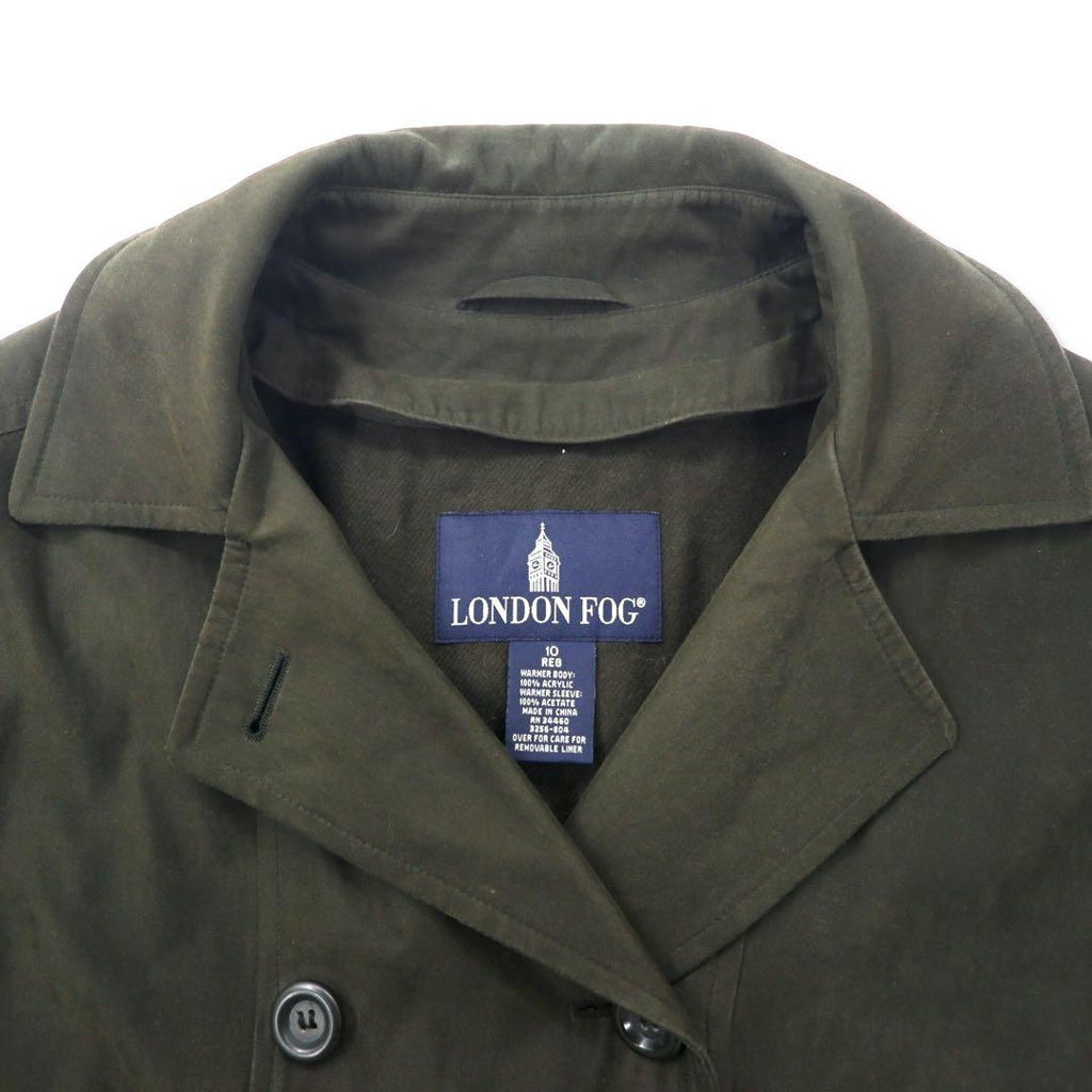 LONDON FOG Trench Coat 10 Marrone Poliestere Cappuccio rimovibile Fodera rimovibile