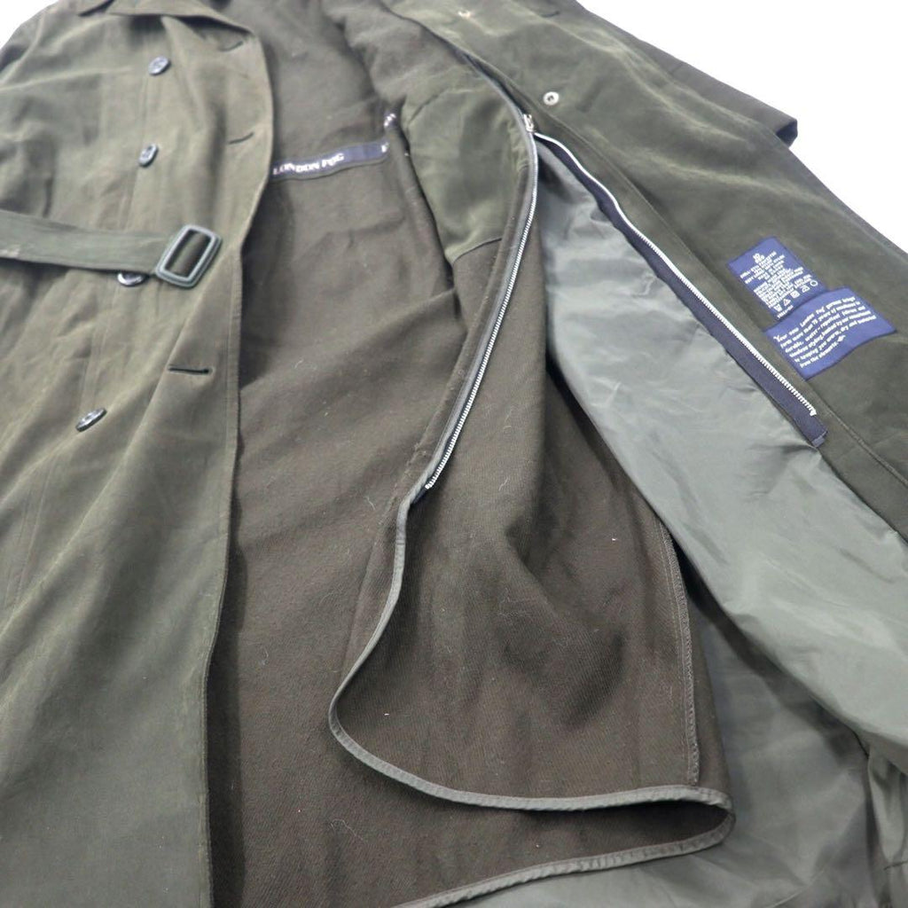 LONDON FOG Trench Coat 10 Marrone Poliestere Cappuccio rimovibile Fodera rimovibile