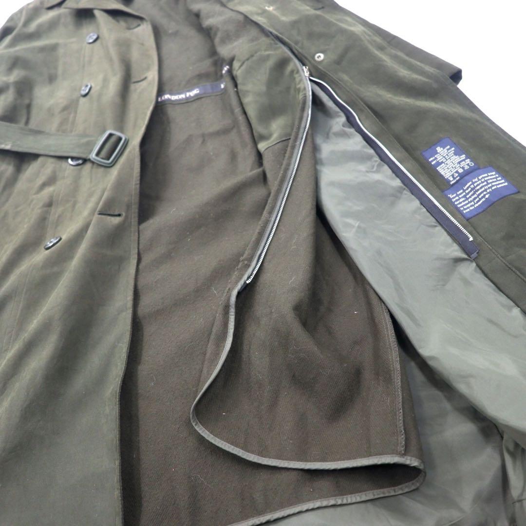LONDON FOG Trench Coat 10 Marrone Poliestere Cappuccio rimovibile Fodera rimovibile