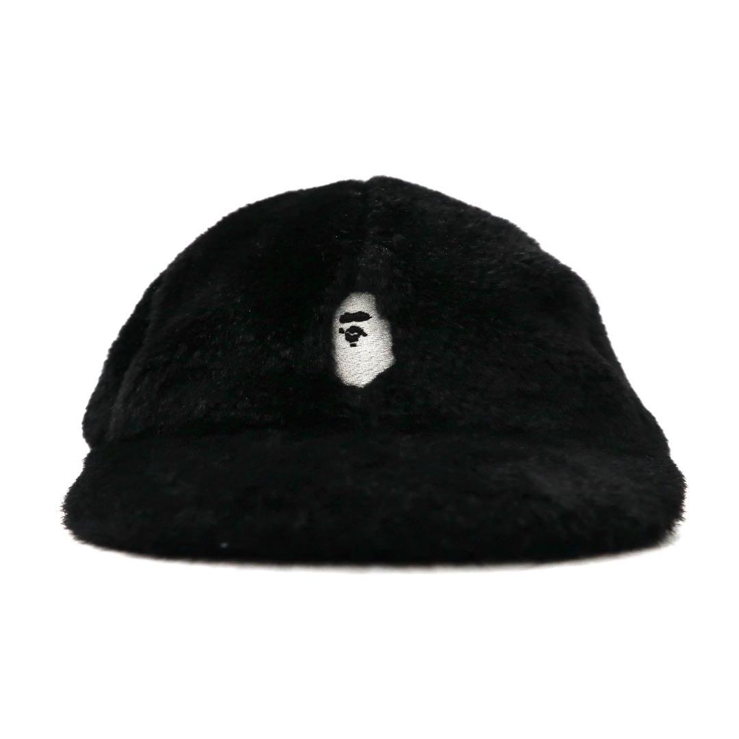 A Bathing Ape アクリルファー ジェットキャップ FREE ブラック 日本製