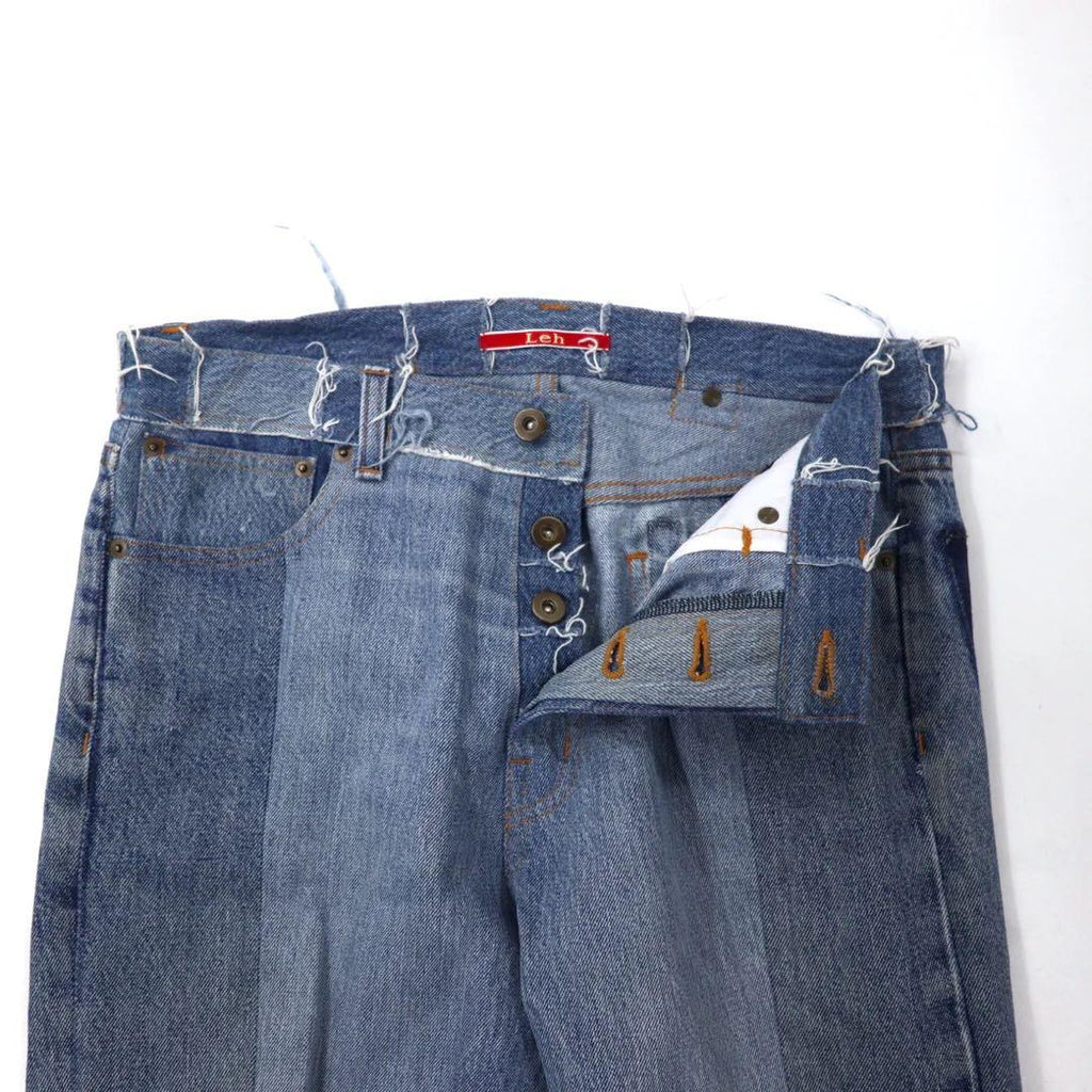 Leh リメイク デニムパンツ 再構築 M ブルー コットン LEH 688 日本製