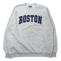 Lee anni '90 felpa college stampata L grigio cotone felpato BOSTON
