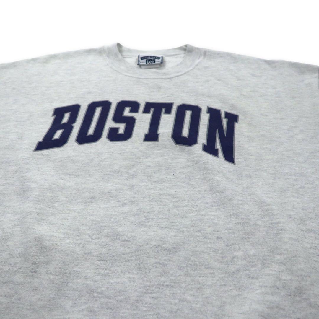 Lee anni '90 felpa college stampata L grigio cotone felpato BOSTON