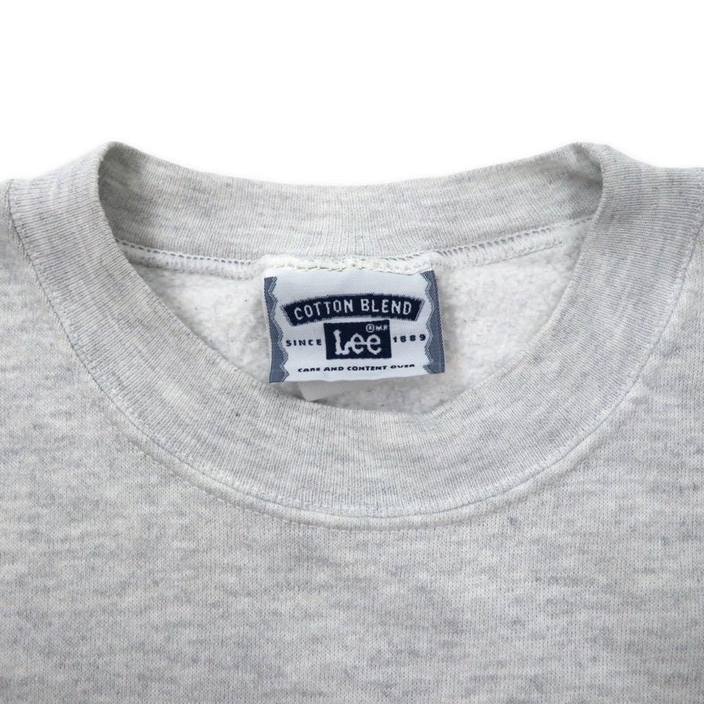 Lee anni '90 felpa college stampata L grigio cotone felpato BOSTON