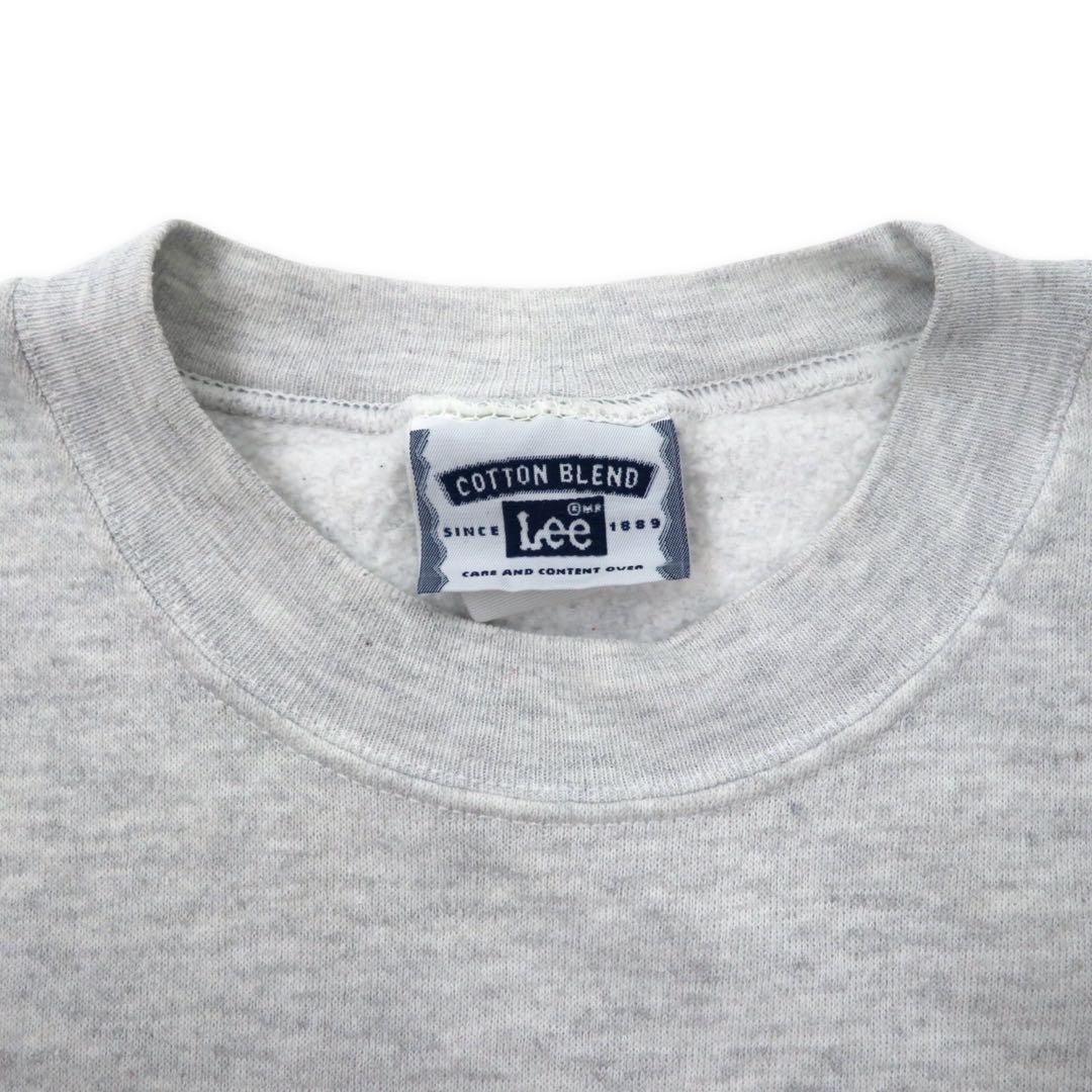 Lee anni '90 felpa college stampata L grigio cotone felpato BOSTON
