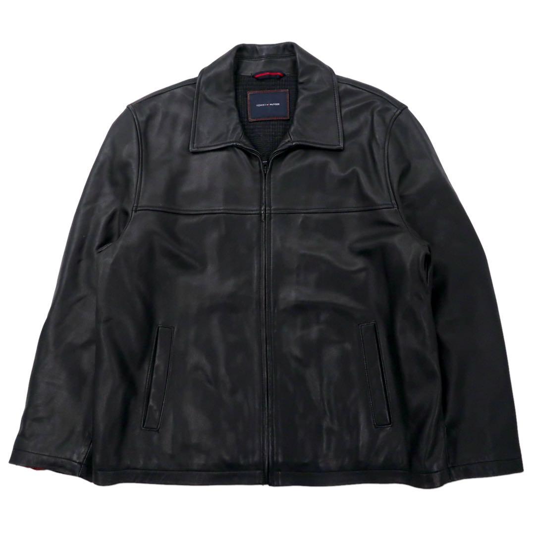 TOMMY HILFIGER Giacca biker in pelle XL Nera in pelle di agnello