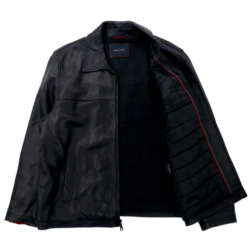 TOMMY HILFIGER Giacca biker in pelle XL Nera in pelle di agnello