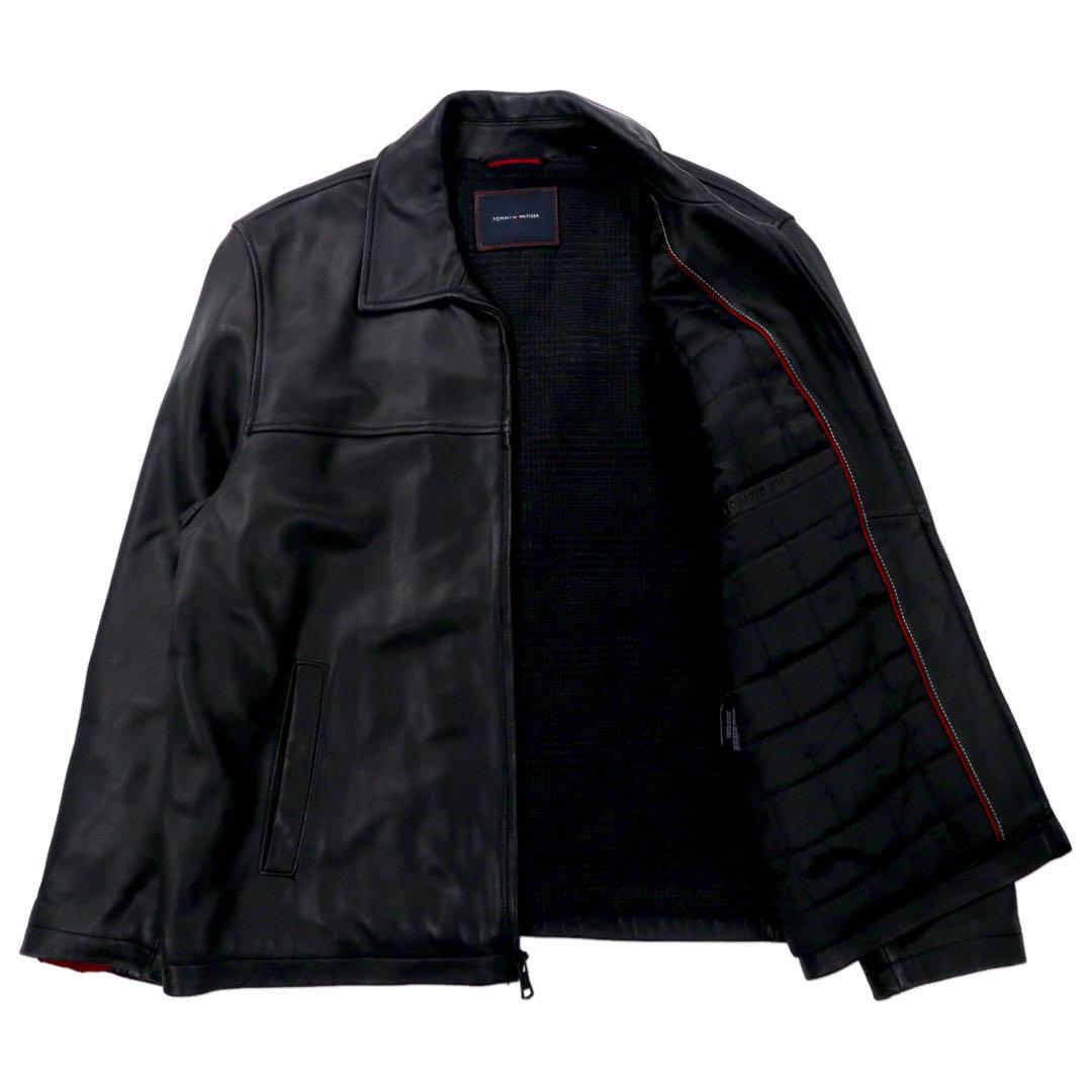 TOMMY HILFIGER Giacca biker in pelle XL Nera in pelle di agnello
