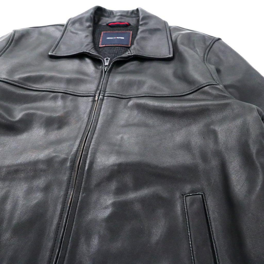 TOMMY HILFIGER Giacca biker in pelle XL Nera in pelle di agnello