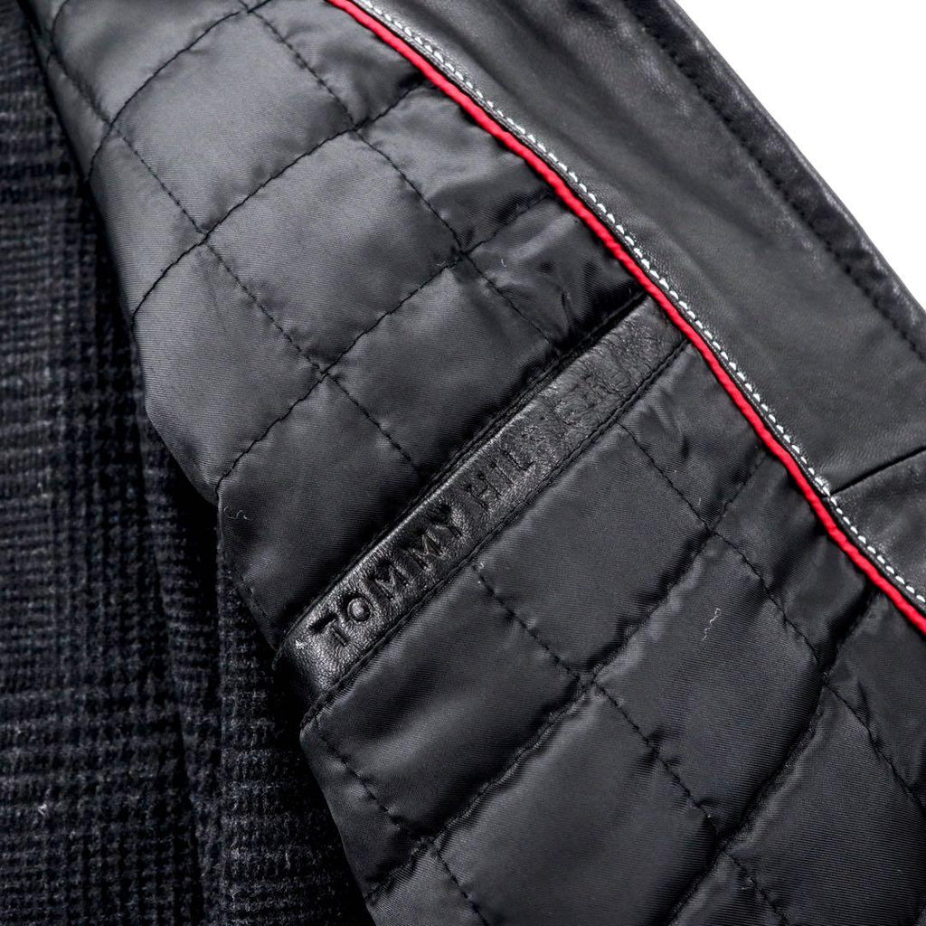 TOMMY HILFIGER Giacca biker in pelle XL Nera in pelle di agnello