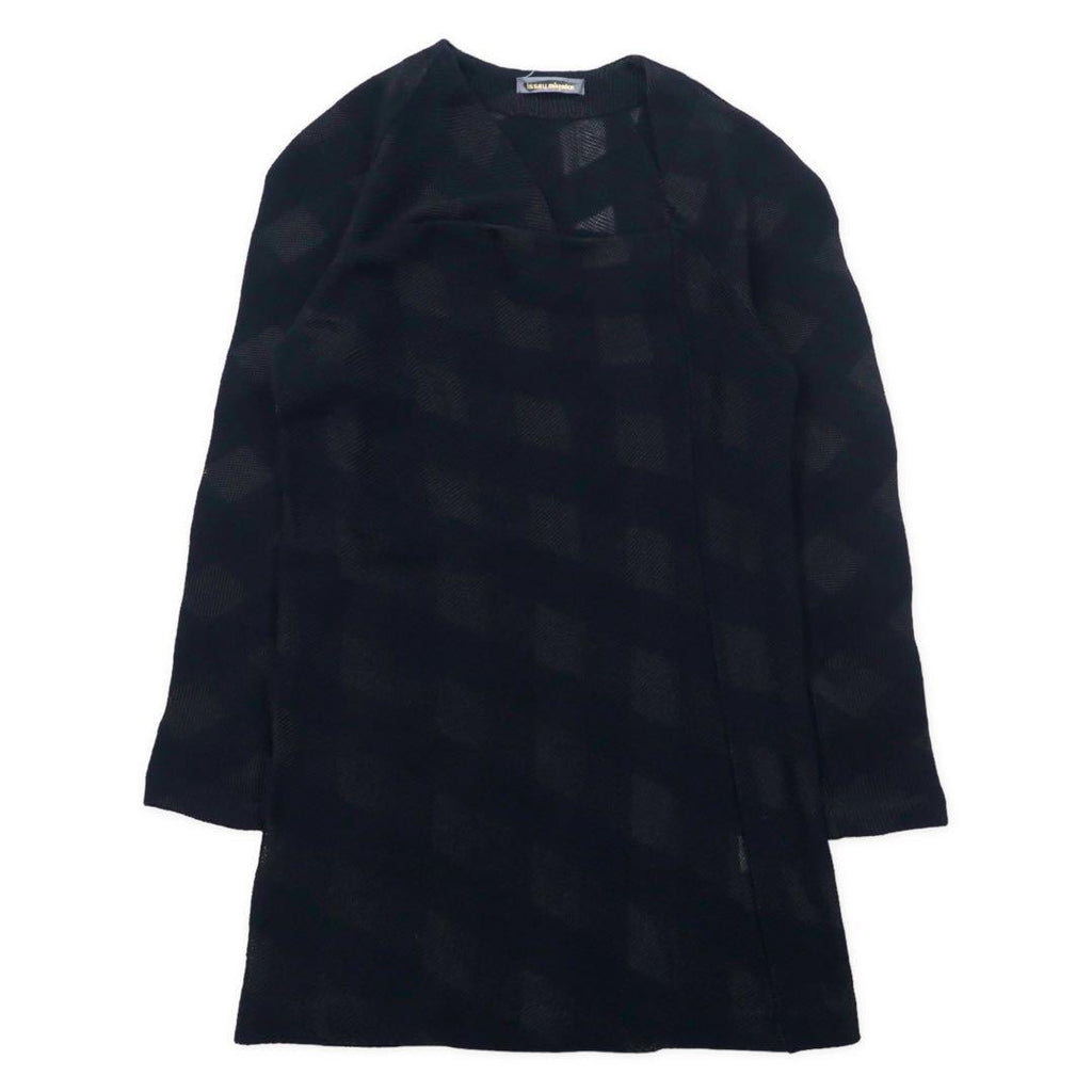 Issey Miyake abito in maglia anni '70 taglia M nero fantasia acrilico design asimmetrico tag iniziale fatto in Giappone