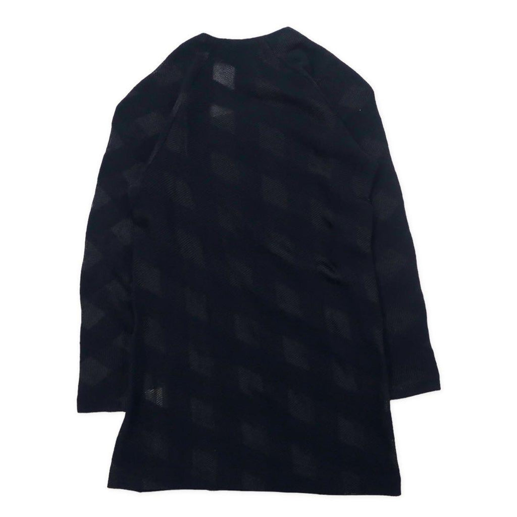 Issey Miyake abito in maglia anni '70 taglia M nero fantasia acrilico design asimmetrico tag iniziale fatto in Giappone