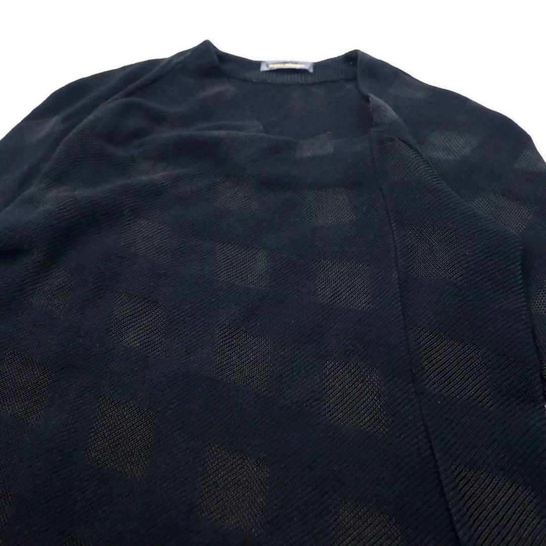 Issey Miyake abito in maglia anni '70 taglia M nero fantasia acrilico design asimmetrico tag iniziale fatto in Giappone