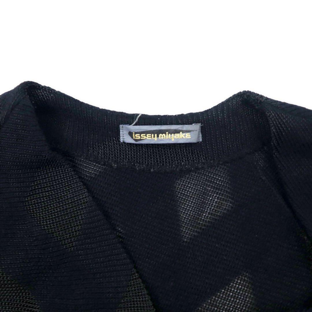 Issey Miyake abito in maglia anni '70 taglia M nero fantasia acrilico design asimmetrico tag iniziale fatto in Giappone