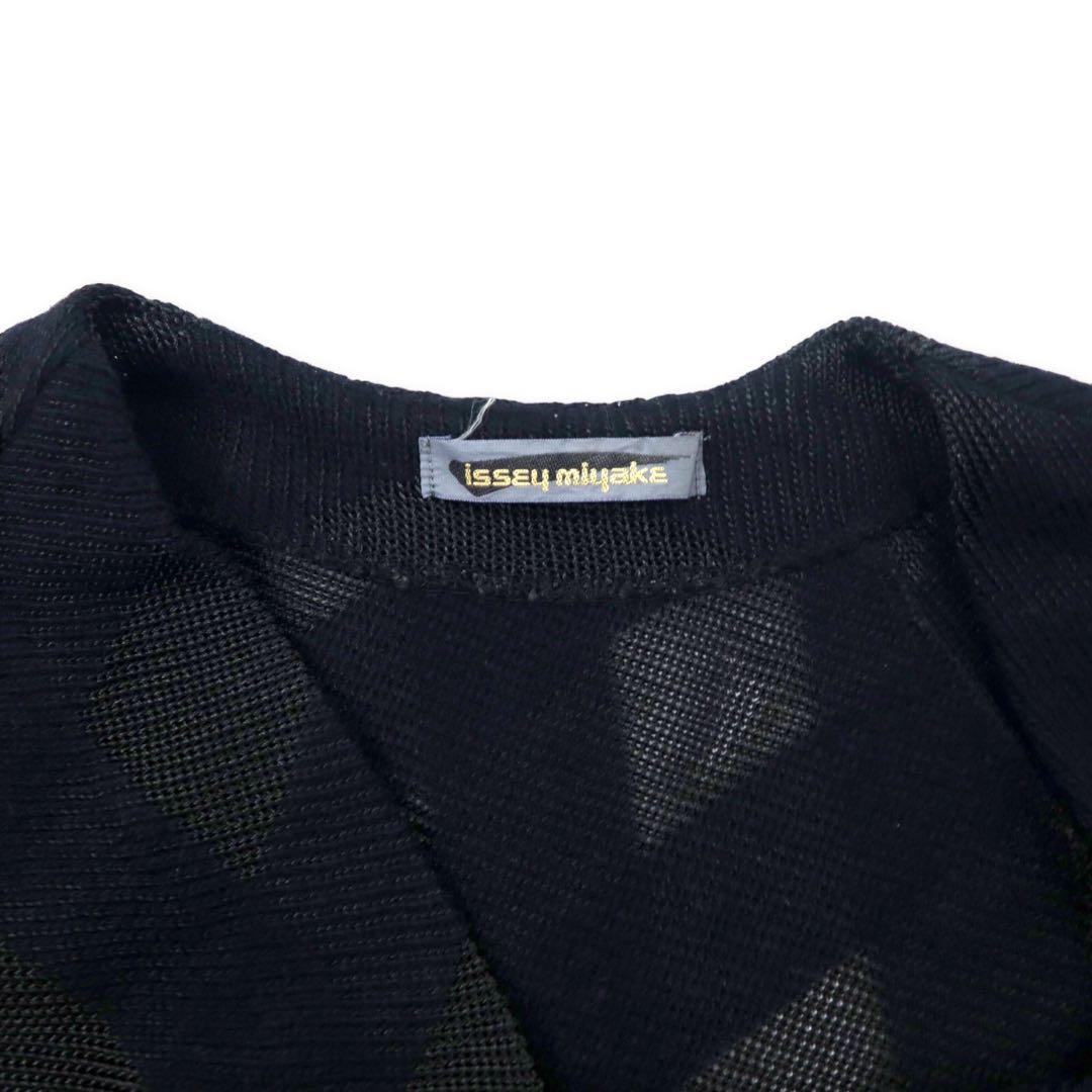 Issey Miyake abito in maglia anni '70 taglia M nero fantasia acrilico design asimmetrico tag iniziale fatto in Giappone
