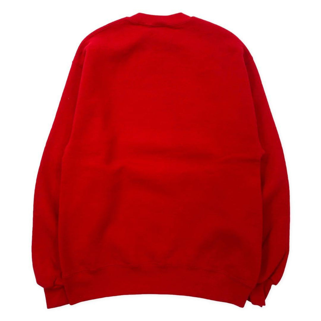 JERZEES Made in USA Anni '90 Felpa girocollo M Rossa Cotone Interno felpato Band Bomsters