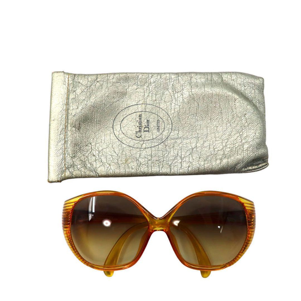 Christian Dior anni '80, occhiali da sole vintage dalla Germania, gialli, 2061 10 Old