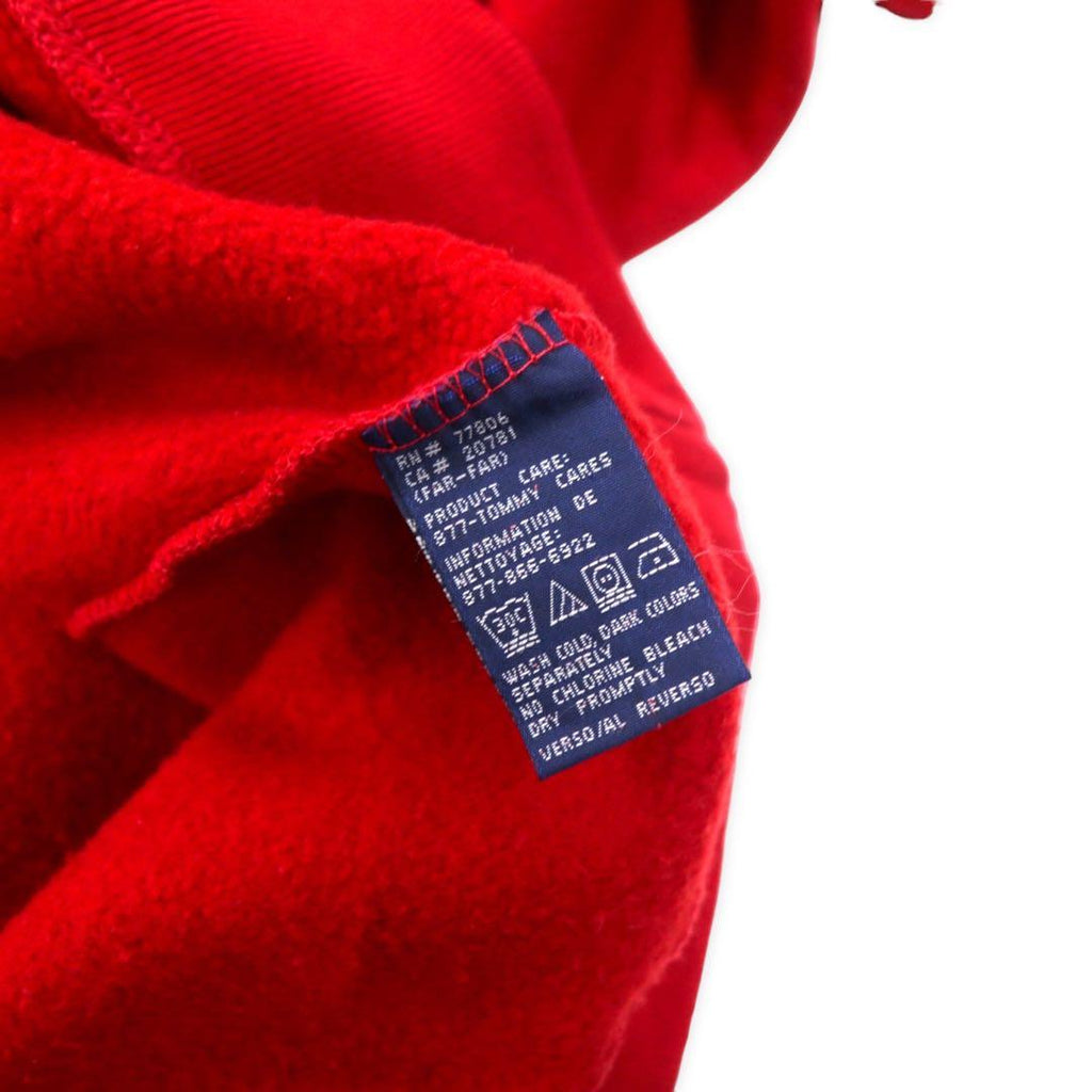 TOMMY HILFIGER Felpa con logo XXL rossa in cotone felpato, oversize, nuova