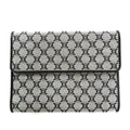 CELINE portafoglio a tre ante grigio tela pelle motivo Macadam monogramma CE00/34 made in Italy
