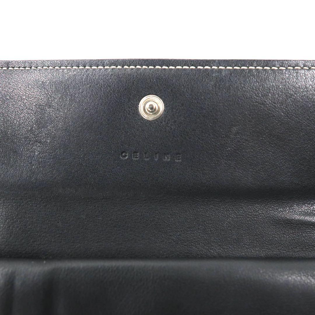CELINE portafoglio a tre ante grigio tela pelle motivo Macadam monogramma CE00/34 made in Italy