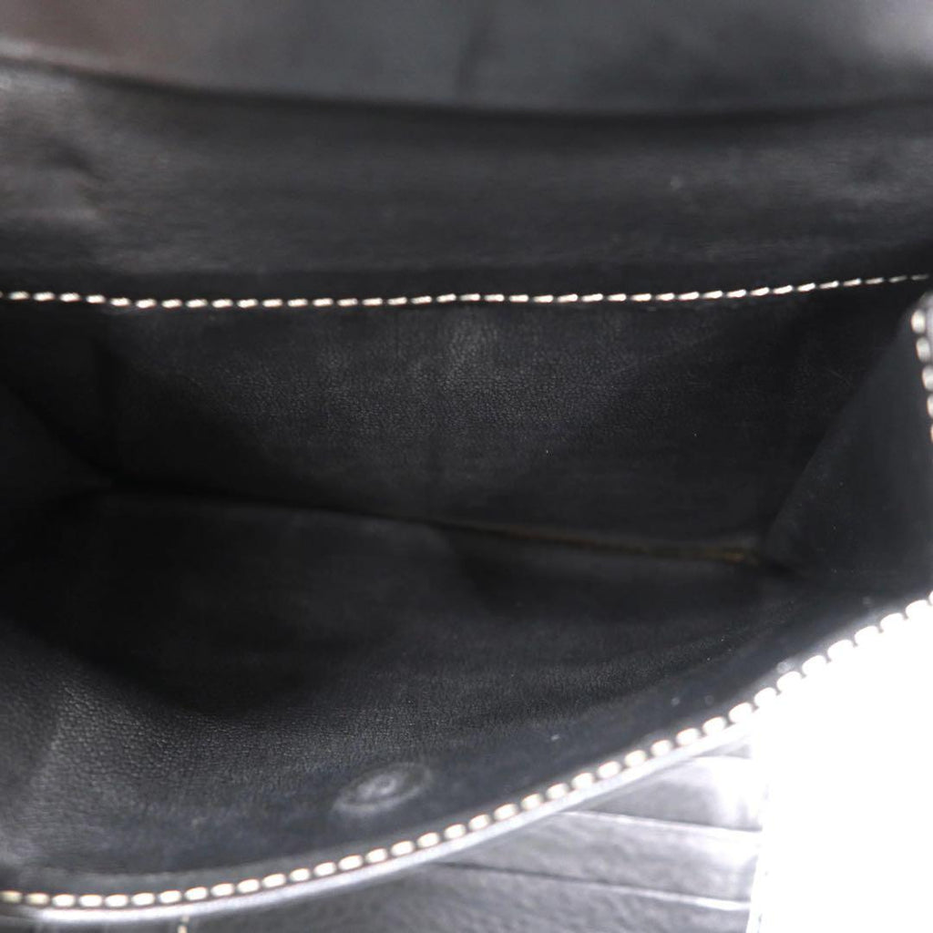 CELINE portafoglio a tre ante grigio tela pelle motivo Macadam monogramma CE00/34 made in Italy