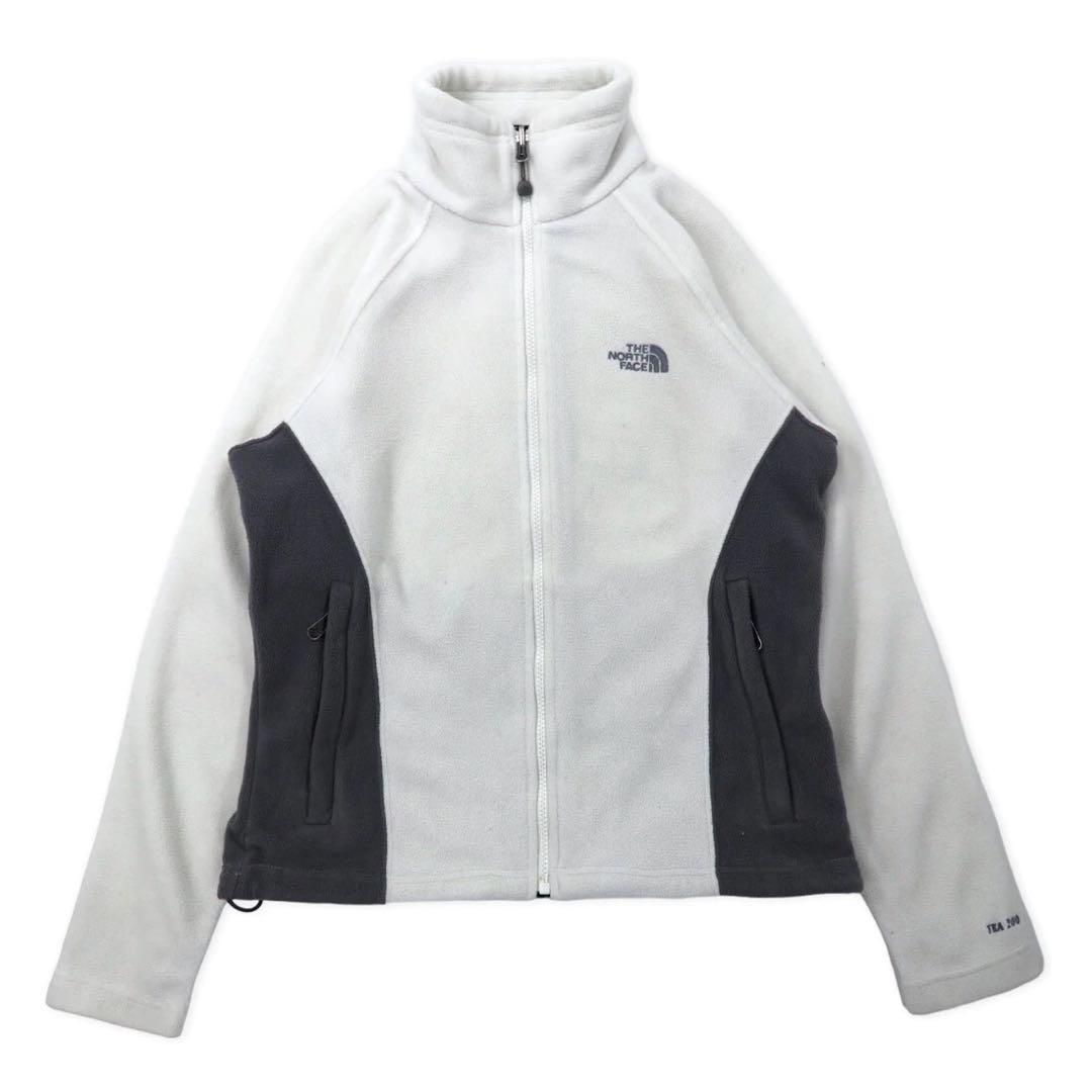 THE NORTH FACE フルジップ フリースジャケット S ホワイト ポリエステル ワンポイントロゴ刺繍 TKA200
