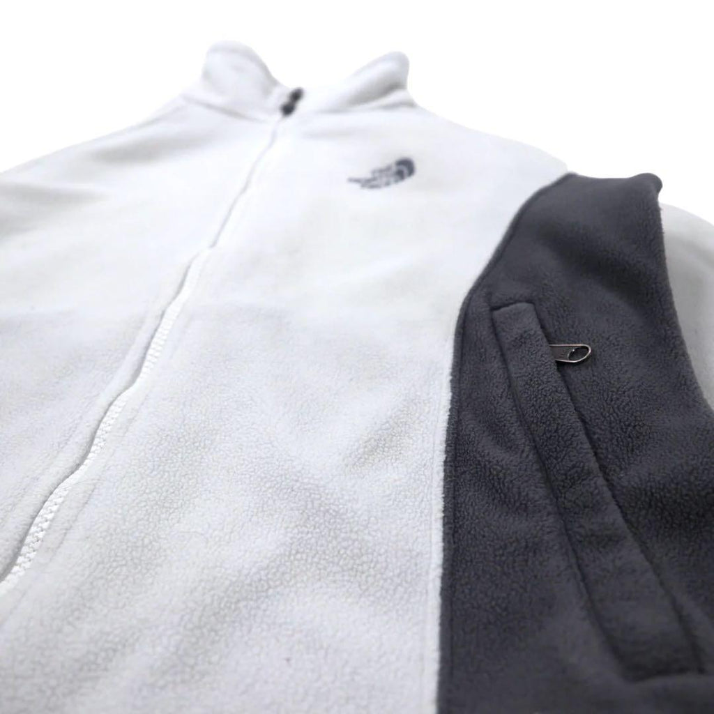 THE NORTH FACE フルジップ フリースジャケット S ホワイト ポリエステル ワンポイントロゴ刺繍 TKA200