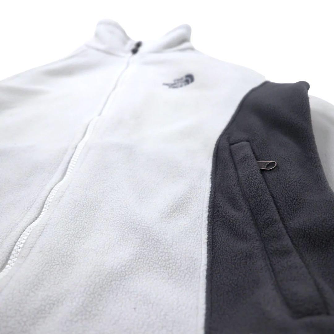 THE NORTH FACE フルジップ フリースジャケット S ホワイト ポリエステル ワンポイントロゴ刺繍 TKA200