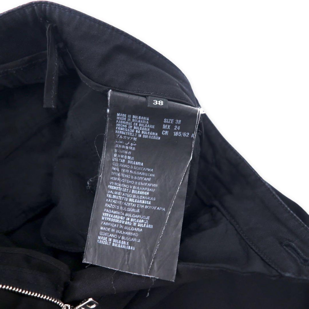 PRADA スリムフィット ストレートパンツ スラックス 38 ブラック コットン ストレッチ ACS1 2013 3452 22H413 S112 1GQS ブルガリア製