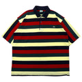 LACOSTE, polo a righe, anni '80, produzione francese, XXL, multicolore, cotone, taglia grande