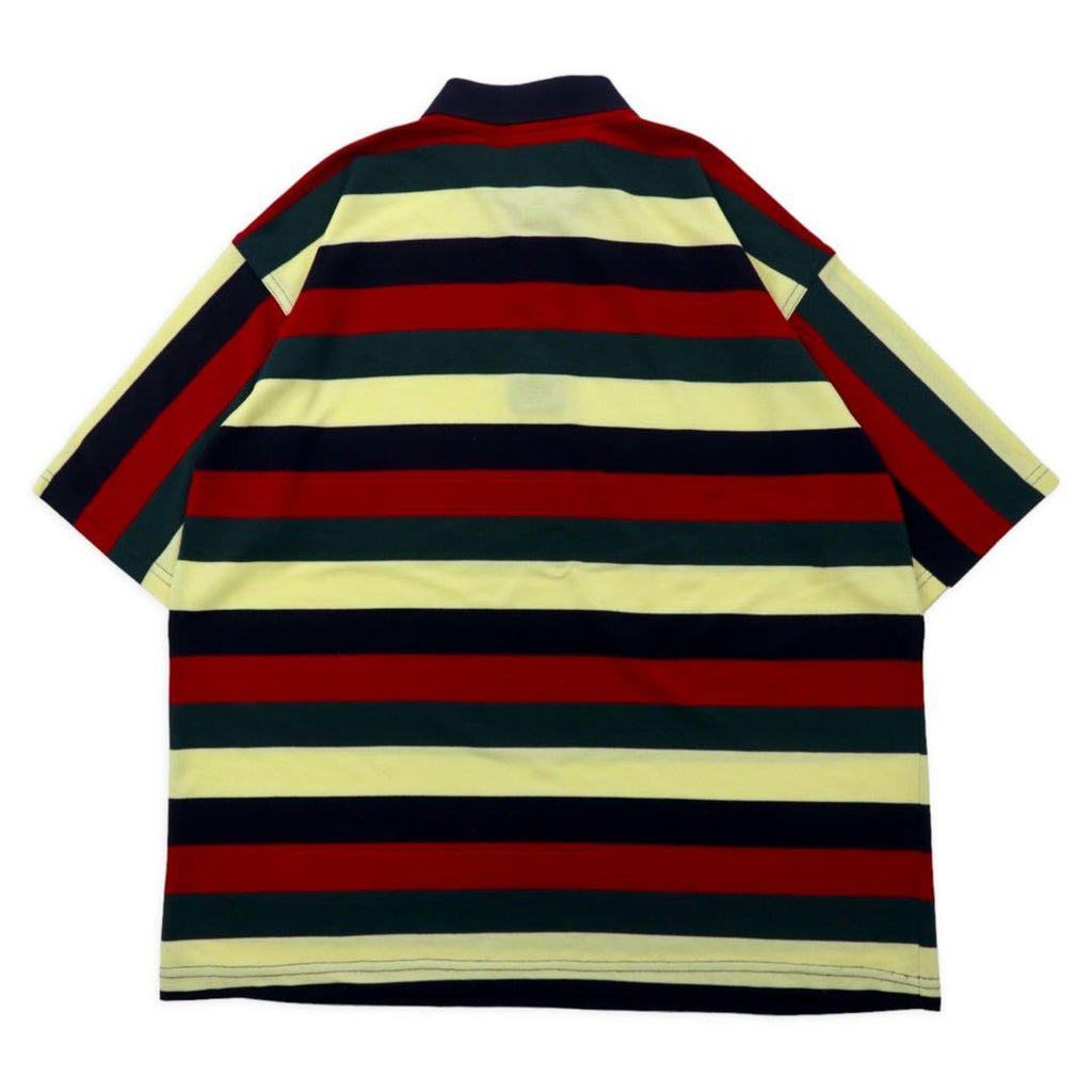 LACOSTE, polo a righe, anni '80, produzione francese, XXL, multicolore, cotone, taglia grande