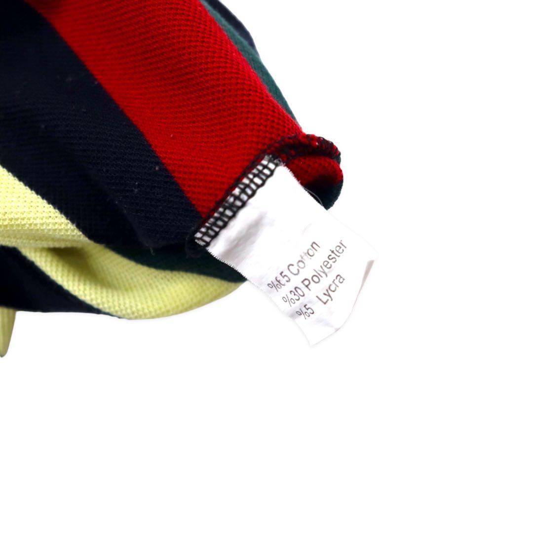 LACOSTE フランス製 80年代 ボーダー ポロシャツ XXL マルチカラー コットン ビッグサイズ