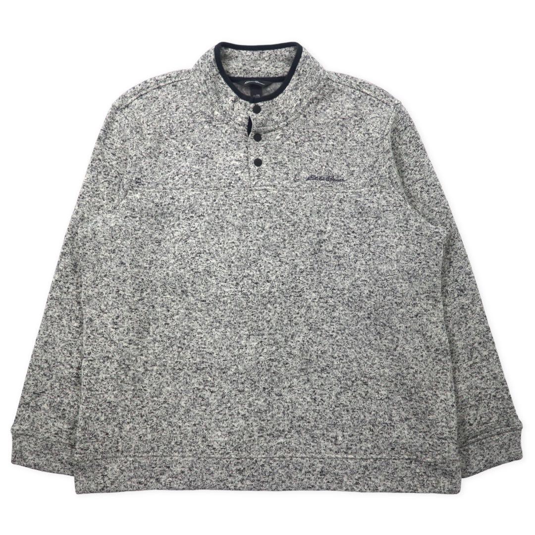 Eddie Bauer Giacca in pile con mezza zip XXL grigio poliestere ricamo logo monocromatico Heavyweight Radiator Fleece Snap Mock Pullover taglia grande