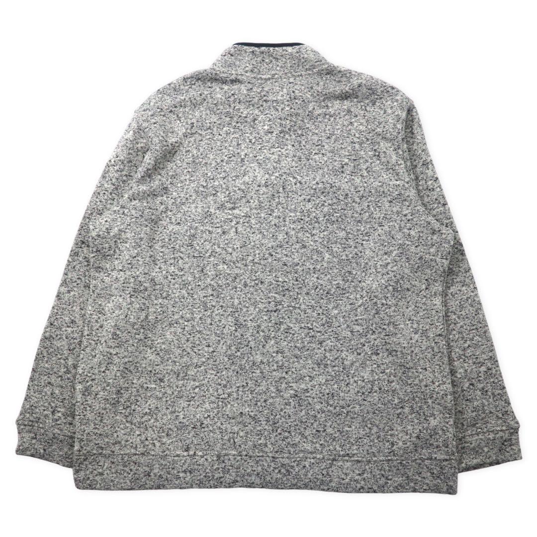 Eddie Bauer Giacca in pile con mezza zip XXL grigio poliestere ricamo logo monocromatico Heavyweight Radiator Fleece Snap Mock Pullover taglia grande