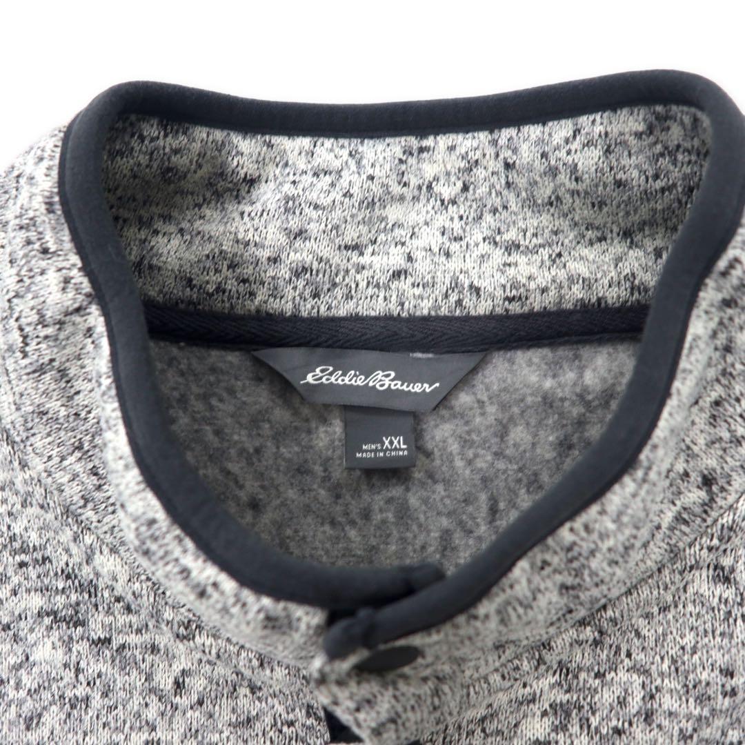 Eddie Bauer Giacca in pile con mezza zip XXL grigio poliestere ricamo logo monocromatico Heavyweight Radiator Fleece Snap Mock Pullover taglia grande