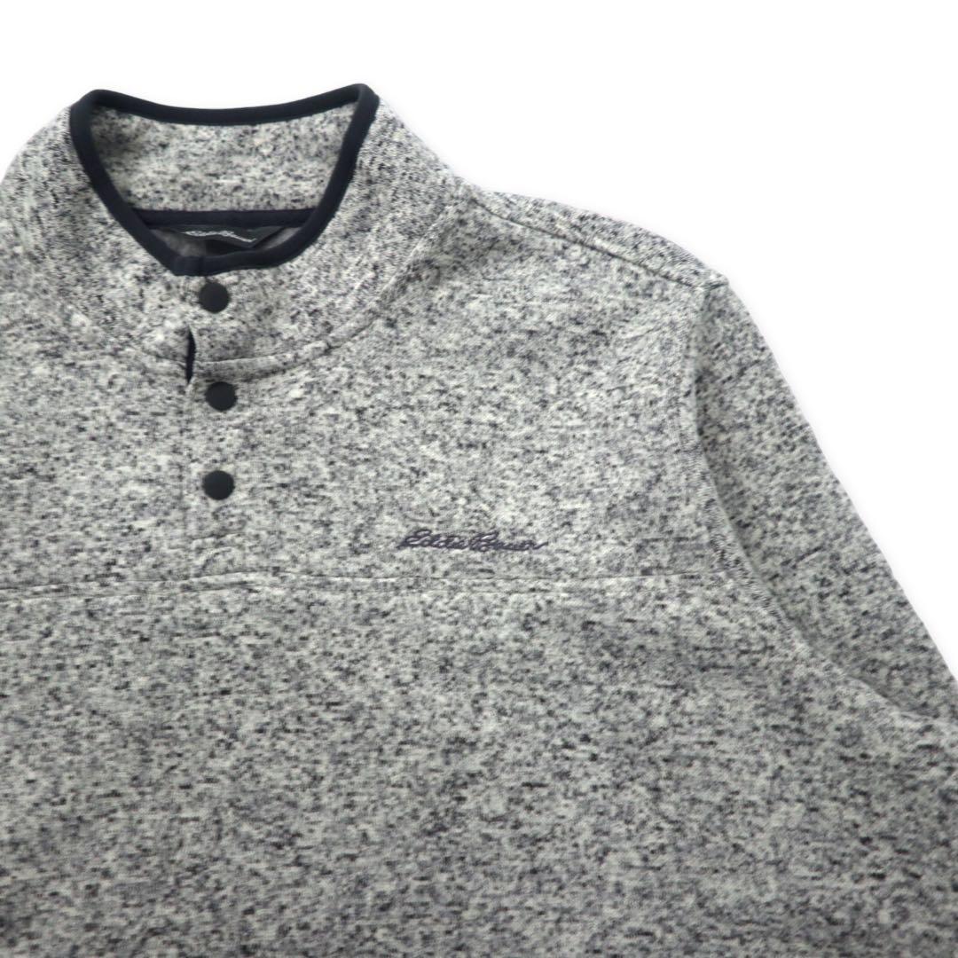 Eddie Bauer Giacca in pile con mezza zip XXL grigio poliestere ricamo logo monocromatico Heavyweight Radiator Fleece Snap Mock Pullover taglia grande