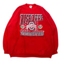 Lee SPORT USA, anni '90, Felpa stampata College, 2XL, Rossa, Cotone, Felpata internamente, OHIO STATE BUCKEYES