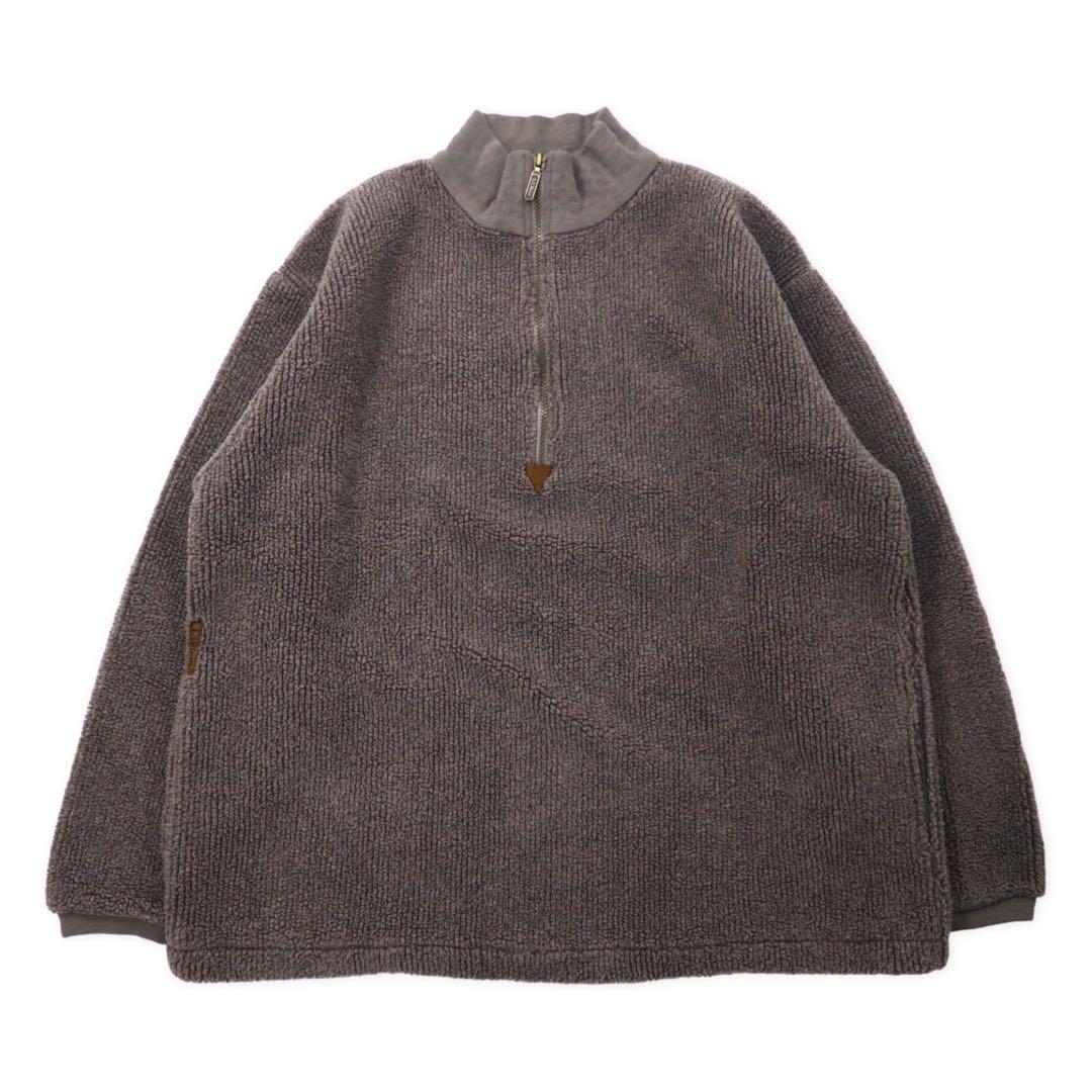 L.L.Bean Made in USA Anni '80 Giacca in pile mezza zip Taglia L Grigio Acrilico Etichetta triangolare X808 Taglia grande