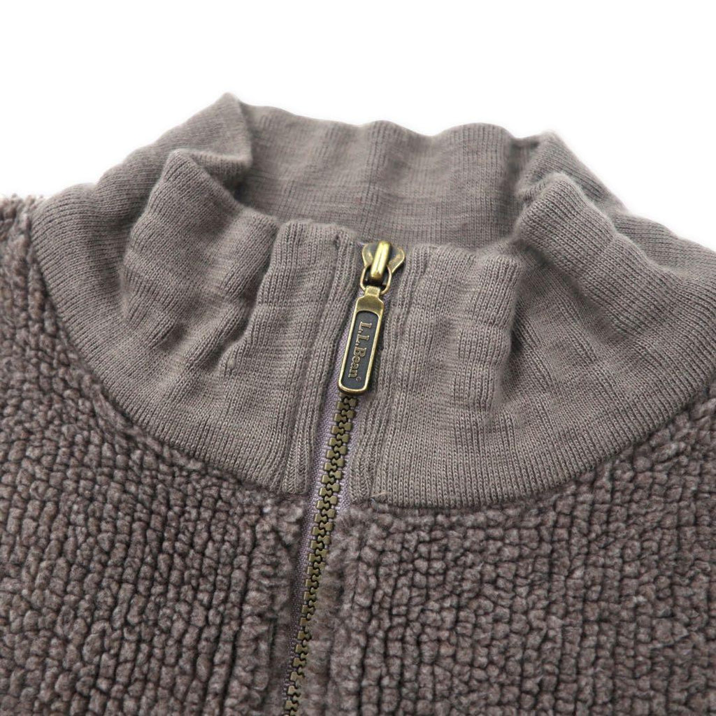 L.L.Bean Made in USA Anni '80 Giacca in pile mezza zip Taglia L Grigio Acrilico Etichetta triangolare X808 Taglia grande