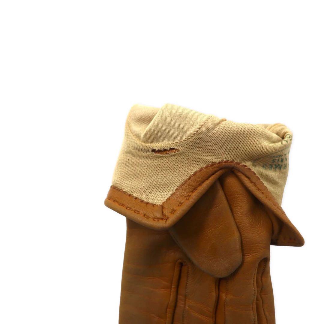 HERMES Guanti in pelle Chaine d'Ancre Made in France, taglia 6 1/2, colore beige