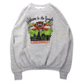 FRUIT OF THE LOOM Prodotto negli Stati Uniti, anni '80, felpa stampata con animali, XL, grigio, cotone, Welcome to the Jungle, tigre