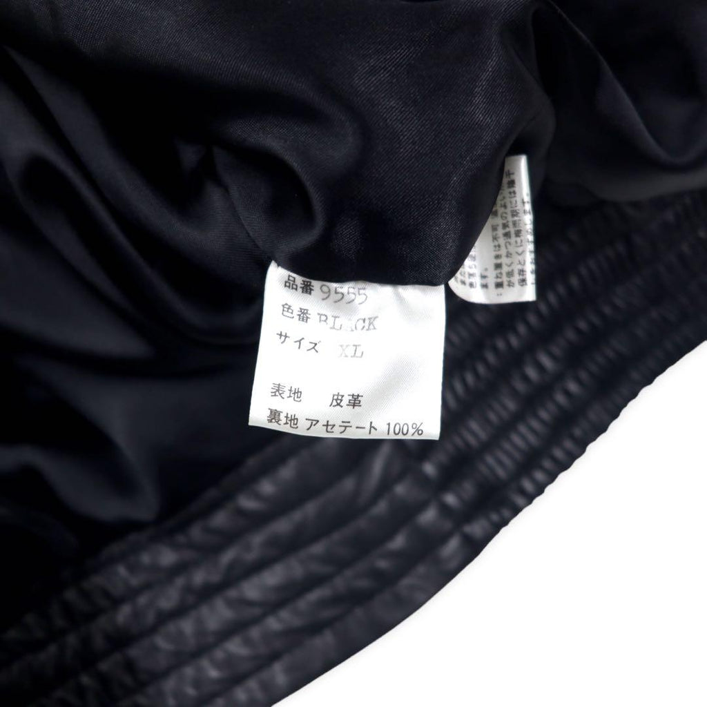 ALZAMENDI HOMBRE Giacca in pelle doppia XL nera con collo in pelliccia rimovibile