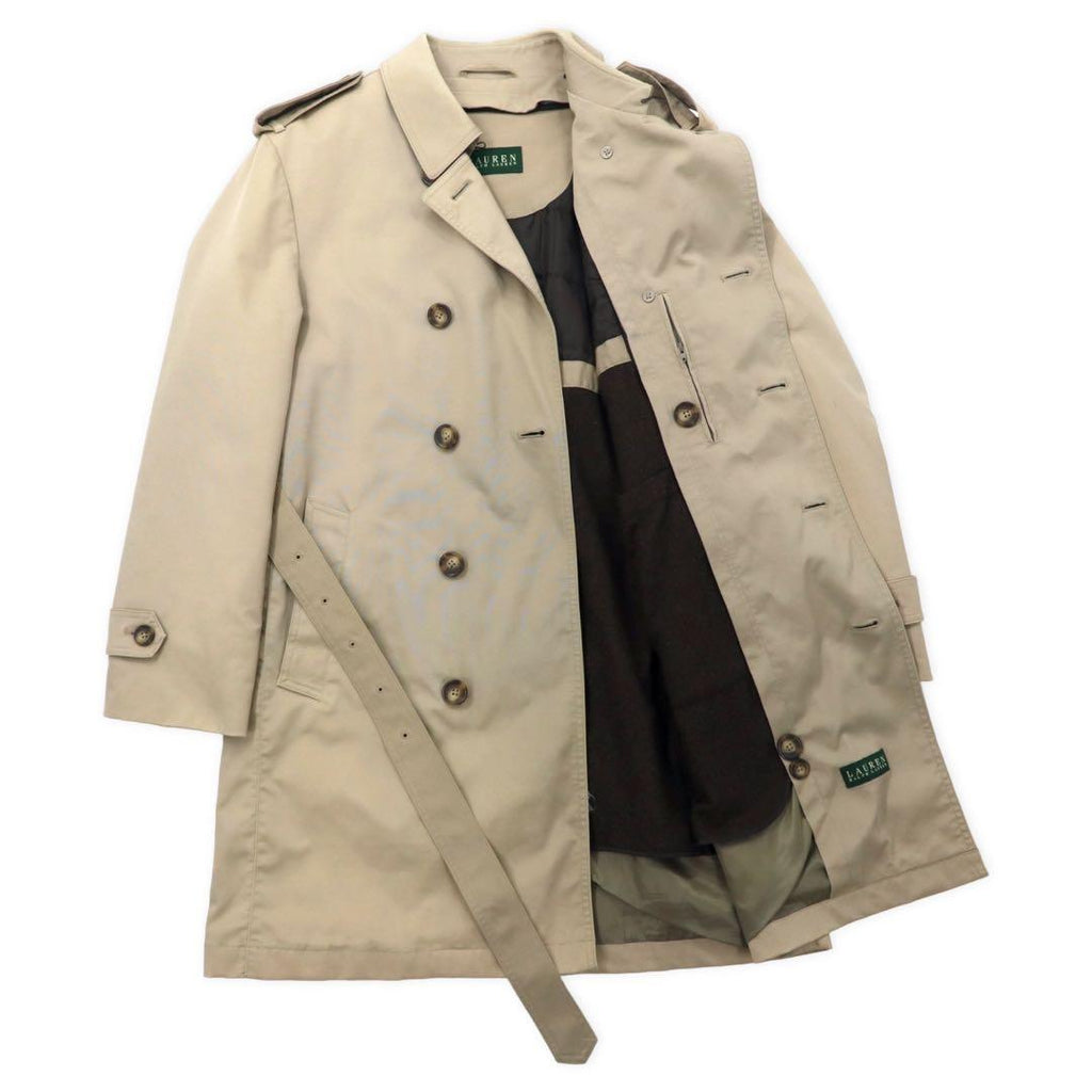 LAUREN RALPH LAUREN Trench Borsa 38S Beige Cotone Nylon Fodera staccabile