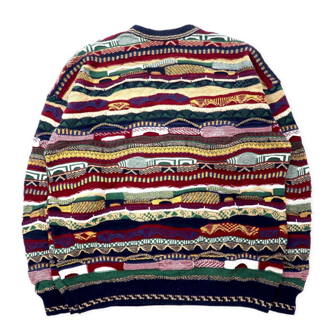 GILBERTO Maglione lavorato a maglia con design 3D, taglia 54, multicolore, in cotone, taglia grande